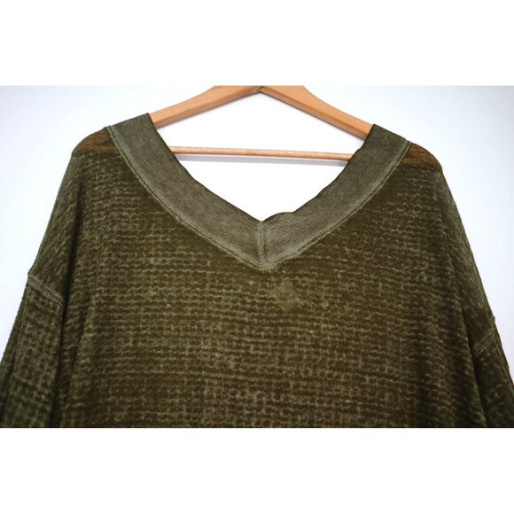 We The Free Olive Knit V-Neck Pullover Over Swimsuit Womens M Lightweight Summer - Picture 4 of 7